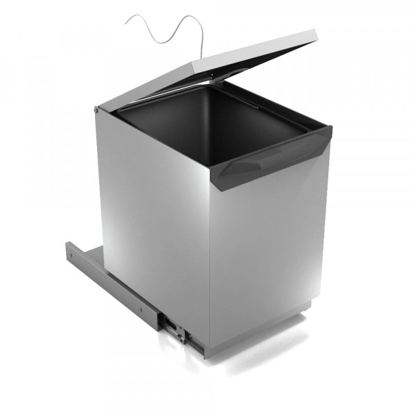 אשפית מרובעת 17ל נירוסטה לדלת 300ממ